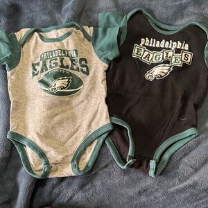 NFL Philadelphia Eagles Baby Bodysuits - Gray and Black